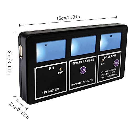 Testeur de qualité de l'eau 5 en 1 avec moniteur PH MV EC CF TDS complet - 6
