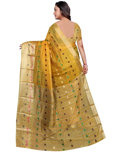Image of Sarees for Women Wear Organaza Silk Banarasi Sari Kanjivaram Soft Pure Paithani Wedding Original Kanchipuram Pattu Sadi with Blouse Piece 2026 (Flowermeena)