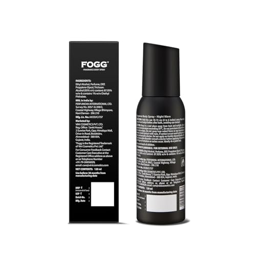 Image of Fogg Black Night Wave |No Gas| Long Lasting Perfume Deodorant Spray for Men & Women-120 ML