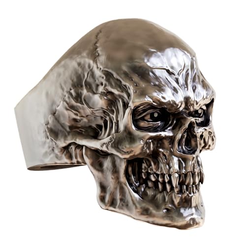 Men's 925 Sterling Silver Red Skull Biker Punk Ring ZSJ344 (US Size 7-16)