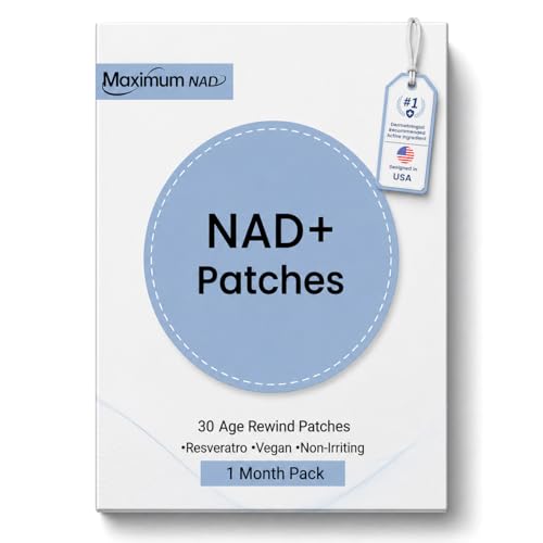 NAD+ Patches for Women & Men with Nicotinamide and Resveratrol-30 Patches Premium 8-Hour Extended-Release Formula Vegan
