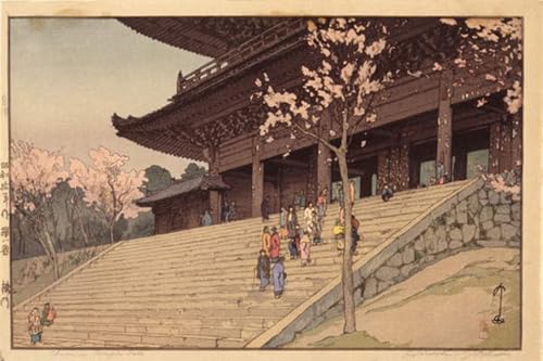 Lienzo cuadro pintura murales decor Puerta del templo Chionin de Hiroshi Yoshida 60x90cm