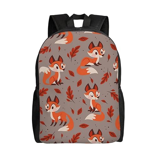 Sac à dos d'automne imprimé renard pour vos voyages en plein air et déplacements professionnels