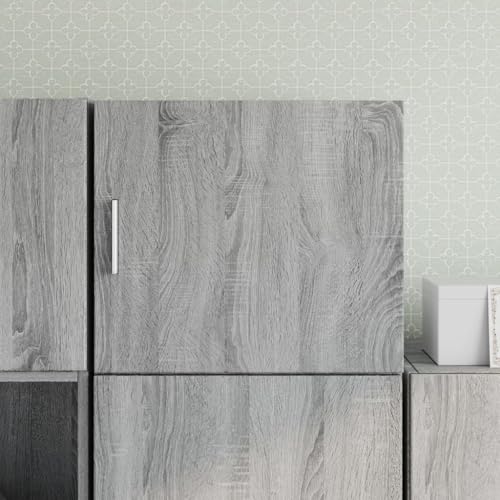 YunCangg Armario de pared gris Sonoma de madera de 45 x 42,5 x 40 cm, armario colgante con espacio de almacenamiento, aparador versátil para salón, cocina, comedor, muebles de cocina con diseño