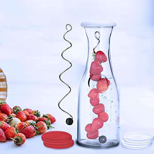 Glass Carafe with Lids and Fruit Skewer 34 oz