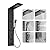 Homevacious 5 IN 1 Black Shower Panel, Stainless Steel Shower Tower Panel System, Rainfall Waterfall Shower Head with Handheld Shower, Massage Body Jets with Tub Spout,Matte Black Shower System