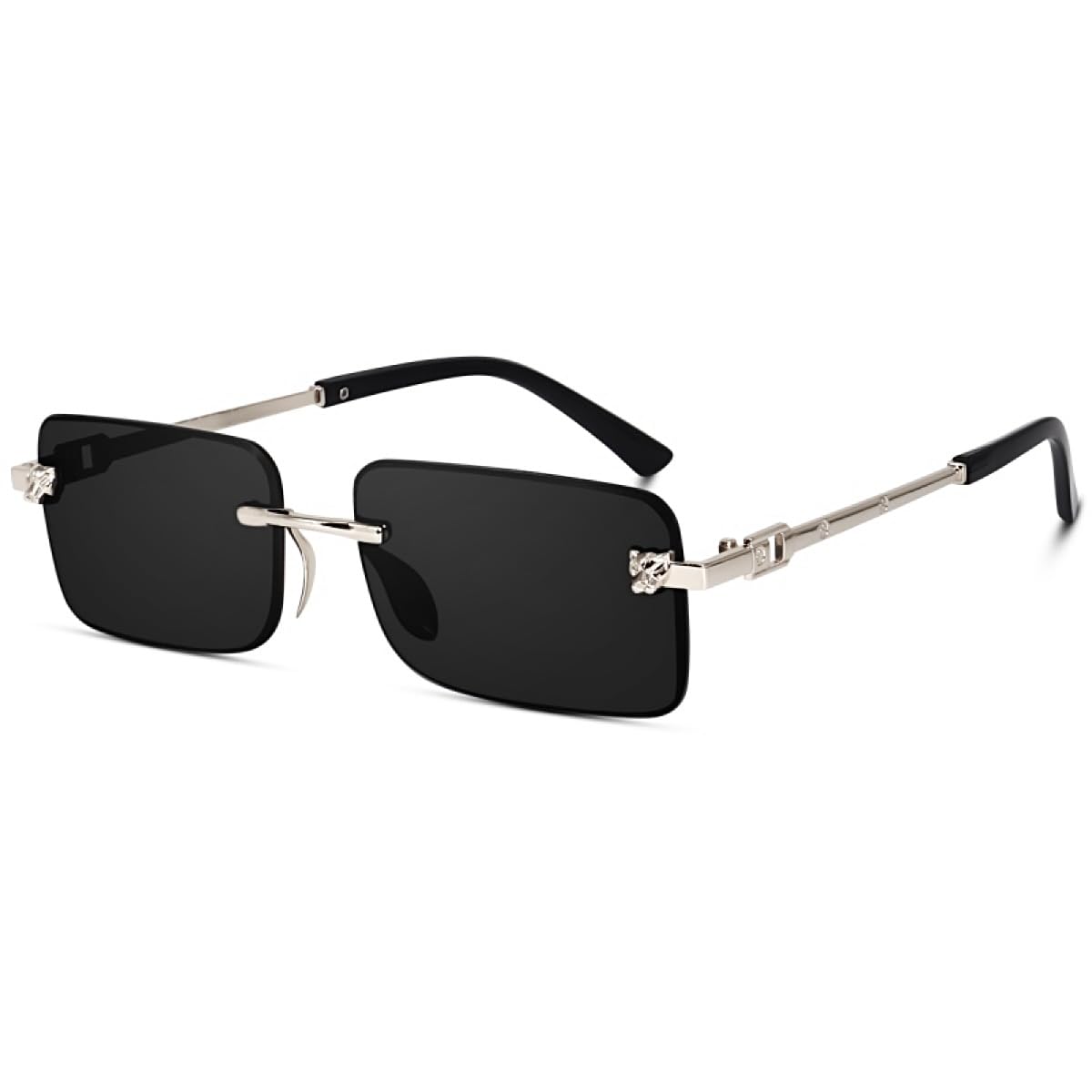 iflash UV Protected Retro Rectangular Rimless Sunglasses for Men and Women-picture-24