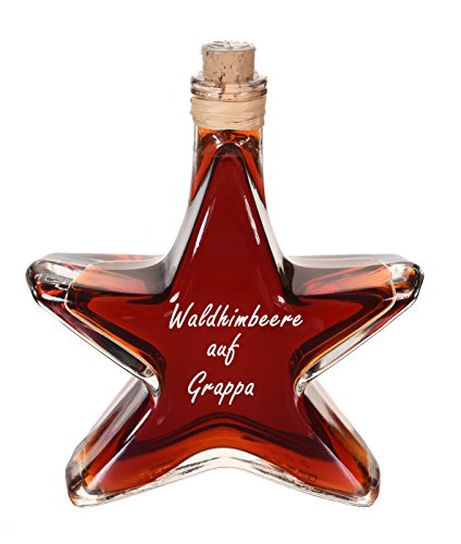 Waldhimbeer Likör auf Grappa 0,2l Stern Flasche (20% alc) prämiert mit der DLG Medaille
