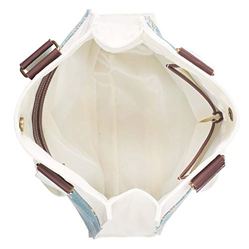 Christian Art Gifts Blue Coastal Canvas Tote Bag for Women: Be Still and Know - Psalm 46:10 Inspirational Bible Verse Tote Bag, Magnetic Closure Heavy Cotton Canvas Lined Handbag for Travel, Non-woven - Image 2