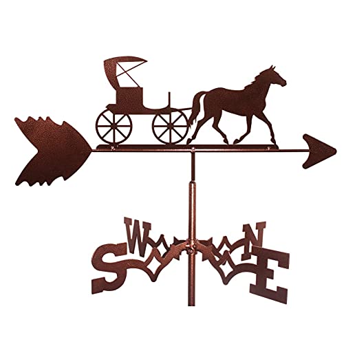 Girouette calèche buggy contre la monotonie des toits et jardins extérieurs