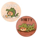 Iman Lavavajillas, Imán Duradero Doble Cara con Dibujos Animados para Lavavajillas Divertido Letrero Giratorio Sucio Limpio Práctico Accesorio para Cocina Lavandería