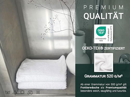 ZOLLNER 3er Set Duschtücher in 70x140 cm - besonders weiche und saugstarke Handtücher in weiß - mit praktischem Aufhänger - waschbar bis 95°C - Baumwolle - Hotelqualität