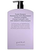 Good&All Purple Shampoo - Reduce Yellow Tones for Blonde, Silver, Highlighted Hair - Sulfate, Paraben, Fragrance-Free & Vegan - 400ml