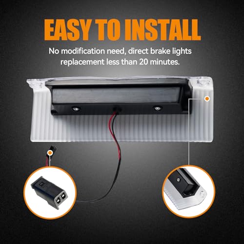 Image of Third 3rd Brake Light LED for 2003-2017 Chevy Express, High Mount Rear Brake Lights Assembly for 03-17 GMC Savana, Waterproof Center Cab Lamp Stop Light