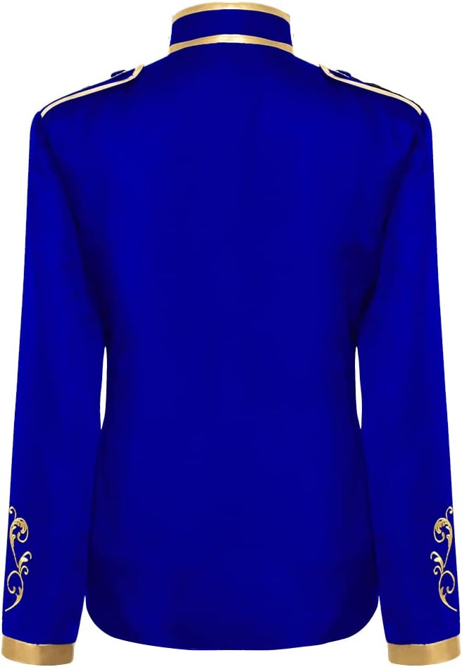IWEMEK Men Prince Charming Costume Palace Prince Gold Embroidered Jacket Suit Court Uniform Cosplay Officer Medieval Costume