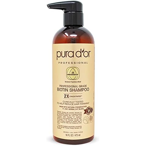 PURA D'OR Professional Grade Thickening Shampoo Clinically Tested Hair Thinning Therapy Super Concentrated for Maximum Results, Sulfate Free Natural & Organic Ingredients, Men & Women, 473 ml Cover