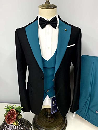 Men's Suit 3 Piece Prom Tuxedos Business Formal Groomsman Wedding Suits Blazer Pant Sets2