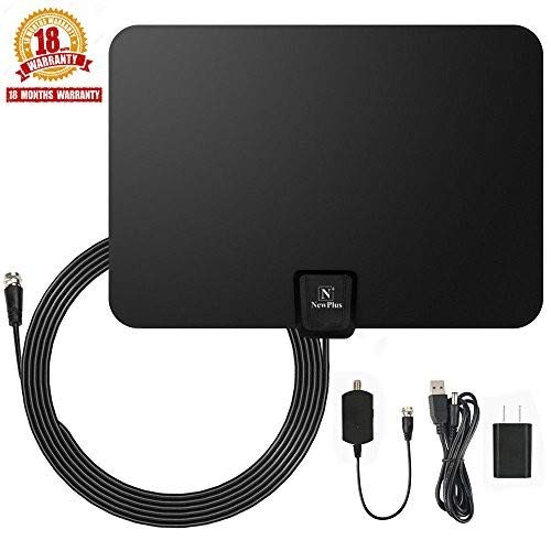 TV Antenna, NewPlus Indoor Amplified HDTV Antenna 50 Mile Range with Detachable Amplifier Signal Booster, USB PowerSupply and 16.5FT High Performance Coax Cable- Upgraded 2017 Version Better Reception