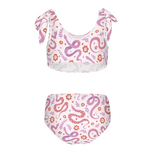 Wusikd Cute Snake Girls Swimsuits Two Piece Swimwear Bikini Set for for Girls Size 7-8T Multi2