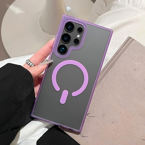 Coque Samsung S25 Plus magnétique mate et antichoc violette