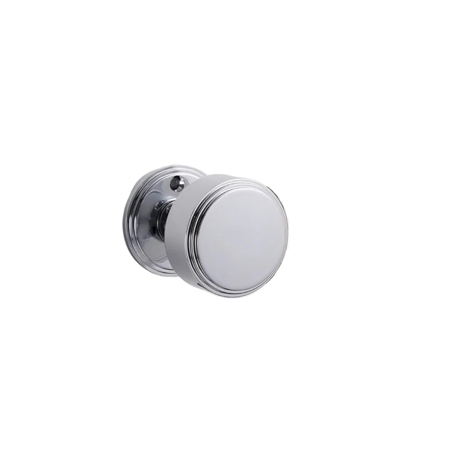 Bsaxithzb Silver-Dummy Brass Round Interior Door Lock Set Silent Shiny