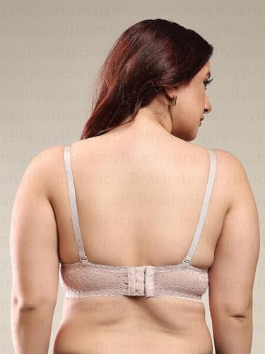 Image of Brachy Women Elegant Sexy Lacy Net Padded T-Shirt Underwire Adjustable Straps Pushup Bra Everyday Bra, (Multicolor), (MultiSize), 3 /4-Coverage Double Haveliy Push up Bra