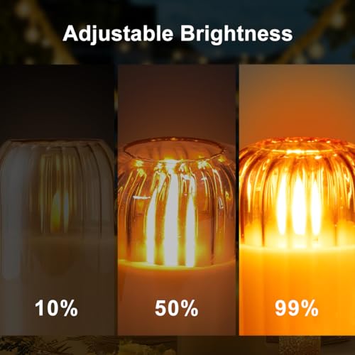 Image of LEDHOLYT Rechargeable Jar Flameless Candle, Flashing LED Pillar Christmas Candle with Remote Control and Timer, Gold Pumpkin Glass Electronic Candles for Room Decoration, 1 Set of 3