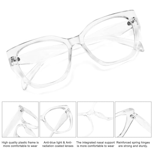 Image of MEETSUN Blue Light Blocking Glasses for Women Trendy Cat Eye Frame