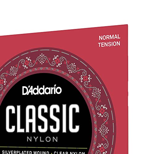 D'Addario EJ27N 1/2 Student Nylon Fractional Classical Guitar Strings, Normal Tension