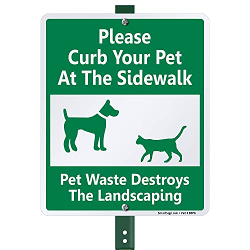 Plaque propreté canine pour pelouse et bordure de trottoir avec piquet
