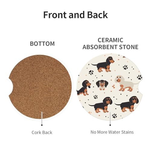 2pcs Portavasos de Cerámica con Diseño Perritos para Auto miniatura 2