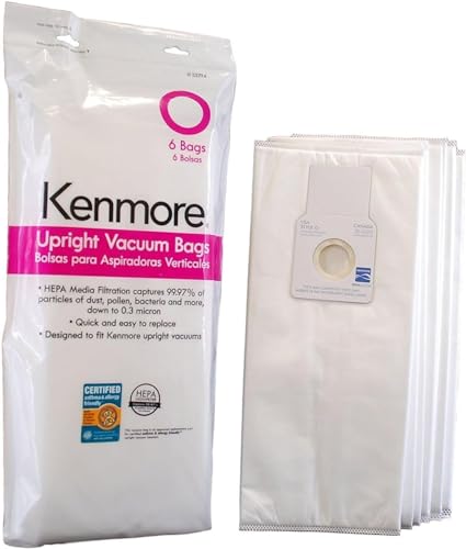 Kenmore 53294 6 Pack Type O HEPA Vacuum Bags for Upright Vacuums