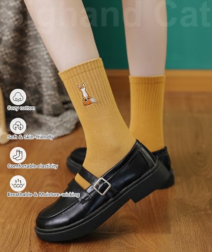 Image of IIG Women's Fashion Cute Cotton Socks Novelty Funny Above Ankle Crew Socks Holiday Gifts for Women 4 /5 Pairs