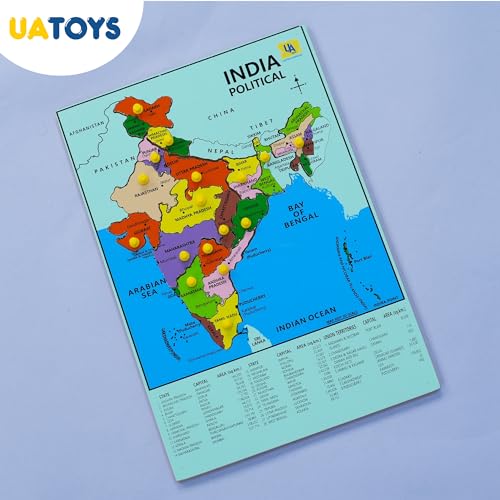 Image of UATOYS Wooden Toys for Kids Mapology Geography for Kids Puzzle Brain Development Toys Sorting Toys for kids