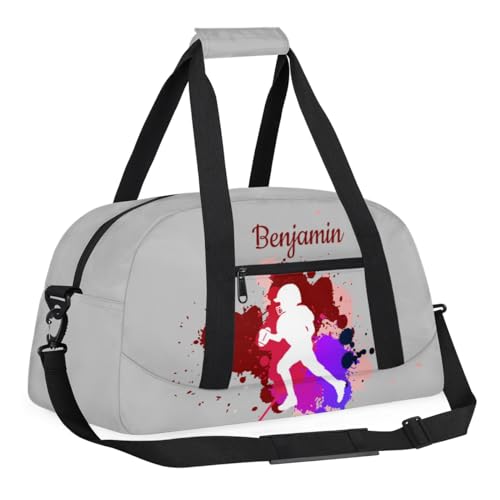 Personalized Kids Duffel Bag,Custom Sport Gym Bag for Boys Girls,Weekender Overnight Bags Travel Duffel Bag,Customized Kids Gift American Football Ball3