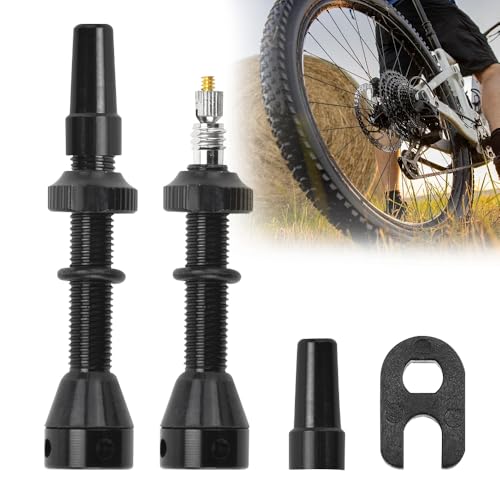 Tiges De Valve Presta Tubeless FOMTOR – 40 Mm, Alliage CNC, Noyau Amovible, 2 Couleurs, Compatibles VTT Et Route (paire)
