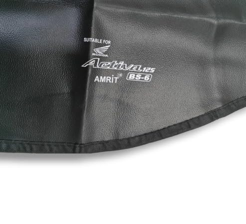Image of Premium Water Resistant Seat Cover for Activa 125 Durable Black Stretchable Scooty Seat Protection Cover Design (Black - 9)