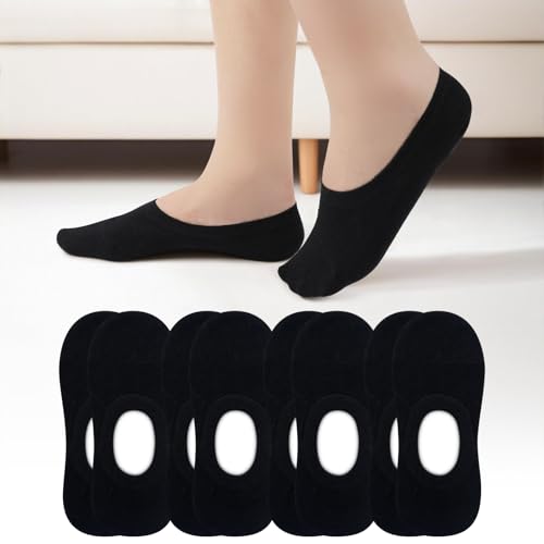 Womens No Show Socks Cotton Low Cut Non Slip Casual Invisible Loafer Liner Socks