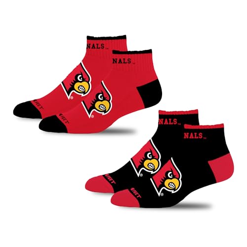 For Bare Feet NCAA LOUISVILLE CARDINALS Front and Center Two Pack Team Color YOUTH