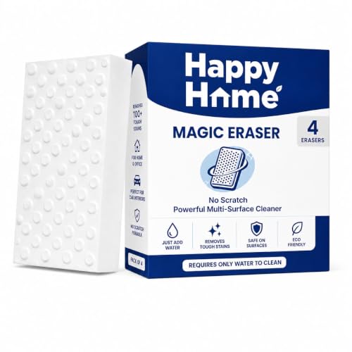 Image of Magic Eraser Sponge Pack of 6 | Premium Melamine Cleaning Sponge | No Scratch Multi Surface Cleaner | Removes Tough Stains with Just Water | for Walls, Kitchen, Bathroom, Shoes & Switch Boards