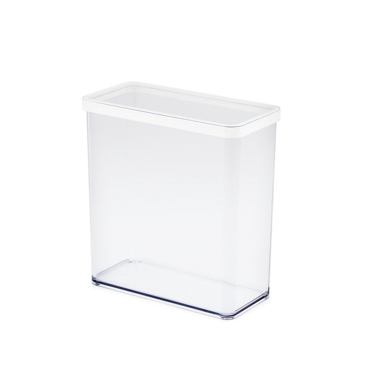 Rotho Loft Rectangular Storage Jar with Lid and Seal, Food Safe Storage Box, Kitchen Utensil, Organiser, Plastic (SAN) BPA-Free, Transparent/Black (3.2 L Rectangular)