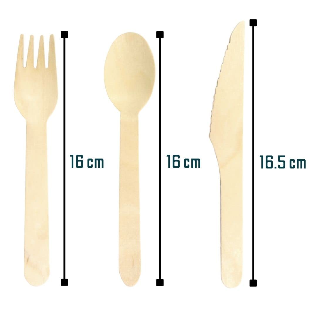 Matsa Set di 100 coltelli monouso in legno naturale, 100% biodegradabili e compostabili. Posate usa e getta ecologiche. 16,5 cm Coltello Riutilizzabile in Legno