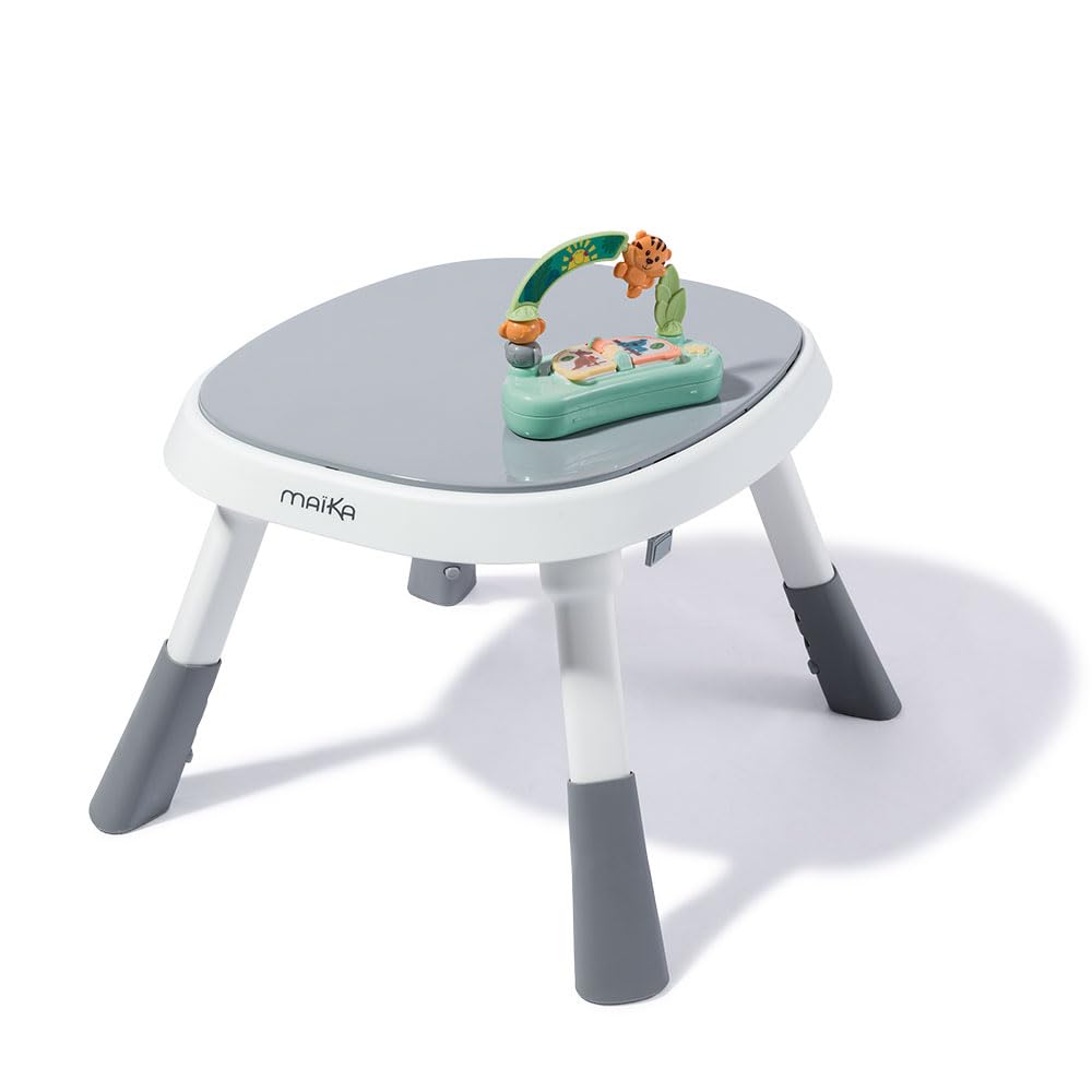MAÏKA Centre d'éveil bébé | Centre d'activités bébé Le Petit Zoo |6 Mois à 12 kg | Table réversible | Sauteur | Jouets amoviles | Livre Musical | Panier | Réglable 3 hauteurs