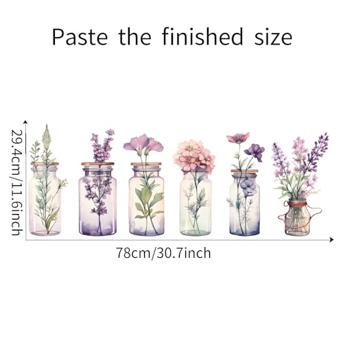 6 Piezas Vinilos Decorativos Floreros de Cristal para Pared miniatura 4