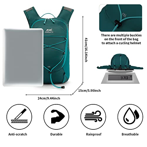 Foto von AMEISEYE 15L Trinkrucksack Fahrradrucksack Laufrucksack Wasserdicht Hydrationspack Rucksack Ultrleicht Wanderrucksack für Radfahren Laufen Wandern Camping