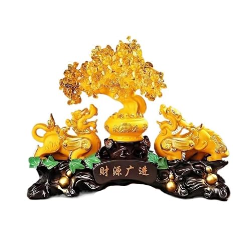 Statue d'arbre de fortune en résine pour décoration feng shui