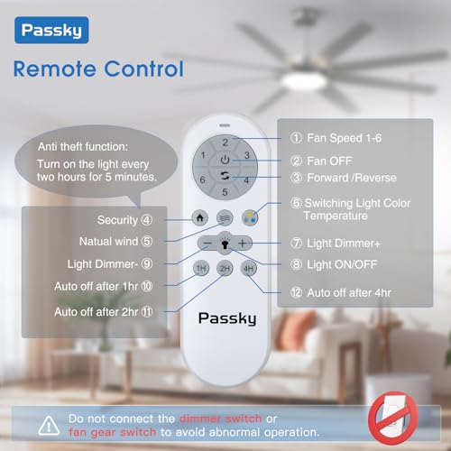 Image of 80 inch Ceiling Fans with Lights, Large Modern Ceiling Fan with Light and Remote Control, Reversible, Dimmable, 3CCT, Quiet, Nickel Ceiling fan For Bedroom Living Room Patio Farmhouse, Indoor /Outdoor