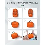 WATERFLY Hiking Packable Daypack Backpack: 25L Ultra Lightweight Day Pack for Woman Man - Small Compact Folding Back Pack for Outdoor Sport Cycling Camping Travel Trip - Orange - Image 5