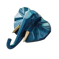 BESTOYARD Animals Shaped Wall Hooks Chic Decorative Elephant Head Coat Hanger for Wall Storage Easy Installation Vintage Blue Design for Bathroom Bedroom and Closet Decor