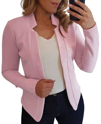 shownicer Donna Manica Lunga Colletto Cappotto Elegante Ufficio Business Blazer